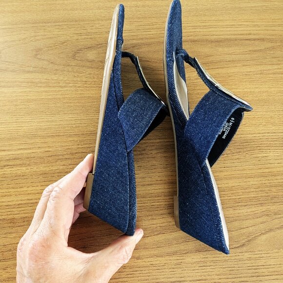 Sonata Denim Sandals with Silver Accent 6.5 - Picture 4 of 7